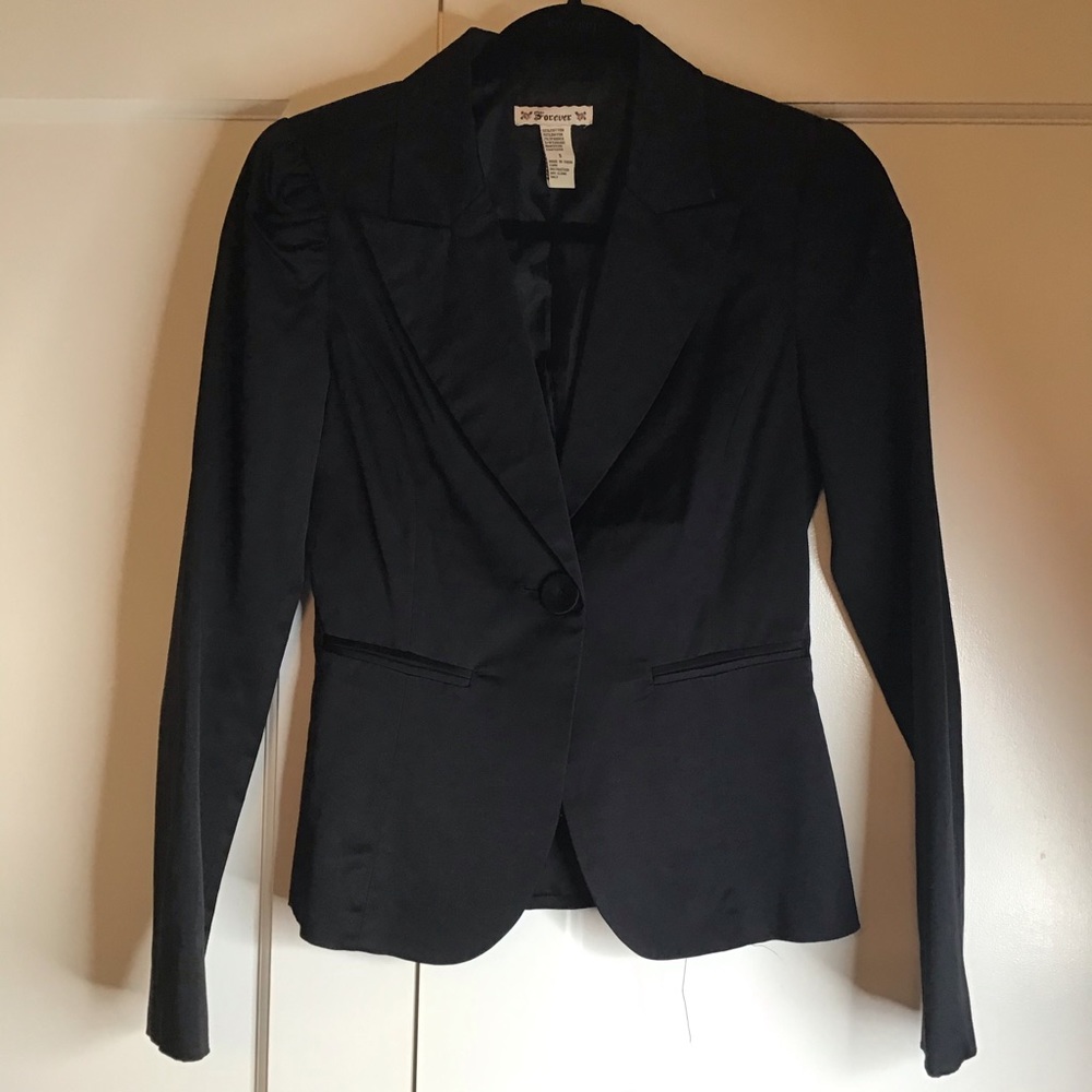 Black satin blazer